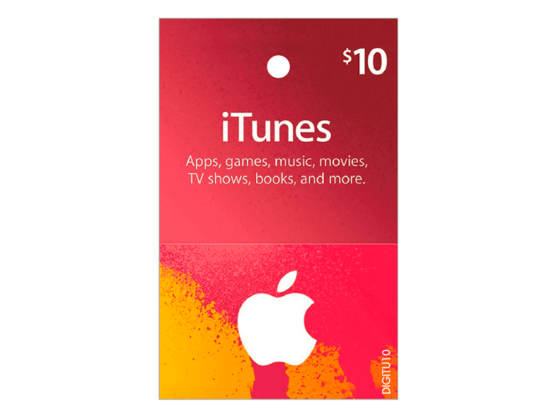 Tarjeta para iTunes & App Store de $10