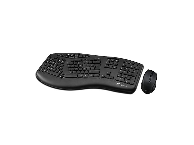 Teclado y mouse Klip Xtreme inalámbrico con diseño ergonómico, color negro