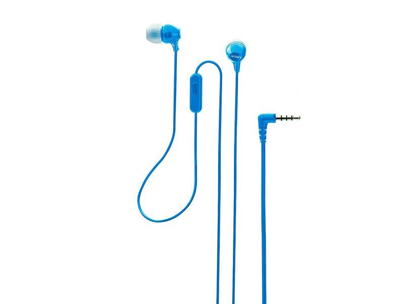 Audífonos Sony MDREX15AP In-Ear Alámbricos con Micrófono y Control Remoto de Un Botón (Celeste)