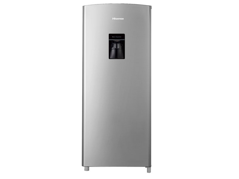 Refrigeradora Frost con dispensador de 7' pies, una puerta, color gris. Hisense RR63D6WGX1.